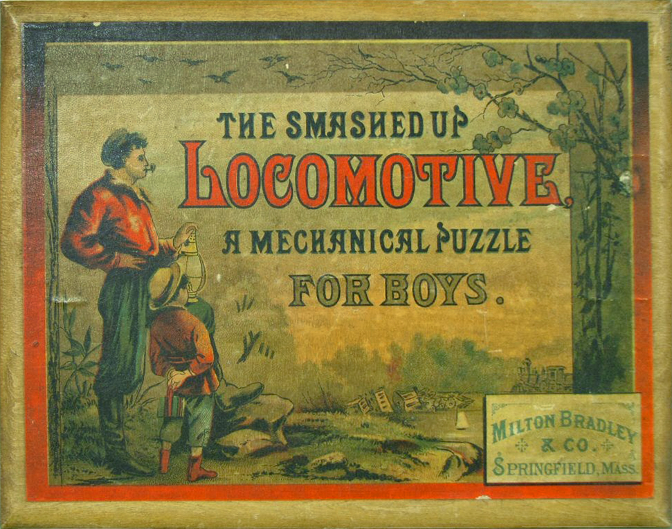 Legpuzzel van een locomotief uit 1880.